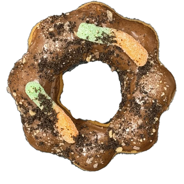 Gummy Worm Graveyard mochi donut